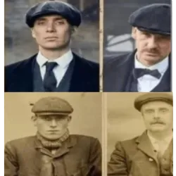 O nome Peaky Blinders pode ter origem nas lâminas de barbear escondidas nas boinas da gangue, embora essas lâminas só tenham sido produzidas na Inglaterra a partir de 1908, enquanto a gangue dos Peaky Blinders supostamente operou entre 1890 e 1910. Há quem sugira que o nome pode estar relacionado à forma como abordavam suas vítimas, cobrindo-lhes o rosto para que não pudessem ser identificados. Cillian Murphy, que interpreta Thomas Shelby, imergiu completamente em seu papel, chegando a fumar milhares de cigarros durante as filmagens, embora fossem cigarros feitos de ervas, sem a presença de agentes cancerígenos ou nicotina, fornecidos pelo departamento de adereços.