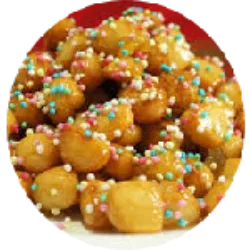 O struffoli é uma sobremesa napolitana composta por pequenas bolas fritas de massa cobertas com mel. A origem dos struffoli remonta à Grécia Antiga, com o nome "strongoulos" significando "de forma arredondada". Outra possível origem é a palavra italiana "strofinare" (esfregar), relacionada ao gesto de esfregar a massa para moldá-la antes de cortá-la.