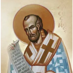 Saint John Chrysostom , whose name means "Golden Mouth", was born around 