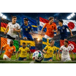 Explore more about The fourth day of the competition
The fourth day of the 2026 World Cup brings traditional national teams and title contenders onto the field, as well as teams looking to cause surprises right from their opening matches. With games across the United States and Mexico, the round promises contrasting playing styles, balance, and great anticipation.

Alemania vs. Curaçau (Grupo E)
Houston, Texas – 12:00 (CDT)
Germany enters as the favorite, with strong tactical organization, defensive intensity, and technical quality across all areas of the pitch.
Curaçao relies on a compact defense and quick counter-attacks in an attempt to cause an upset.
How it will be:
Germany is expected to dominate possession and control the tempo, while Curaçao looks for space in quick transitions.

Países Bajos vs. Japón (Grupo F)
Arlington/Dallas, Texas – 15:00 (CDT)
The Netherlands rely on possession, creativity, and strong attacking presence.
Japan focuses on tactical discipline, speed, and quick transitions.
How it will be:
A technical and intense matchup, with Dutch control of possession and Japan dangerous on counter-attacks.

Costa do Marfim vs. Equador (Grupo E)
Filadélfia, Pensilvânia – 19:00 (EDT)
Ivory Coast relies on physical strength, speed, and intensity.
Ecuador is balanced, with solid defense and quick counter-attacks.
How it will be:
A balanced match, fought in midfield and likely decided by fine margins.

Suécia vs. Tunísia (Grupo F)
Monterrey, México – 21:00 (CDT)
Sweden relies on organization, experience, and aerial strength.
Tunisia brings intensity, strong pressing, and speed.
How it will be:
A physical and balanced match, with Sweden slightly controlling phases of play and Tunisia dangerous in transitions.

End of the day:
The fourth day features balanced matches, favorites, and potential surprises. With different playing styles and tactical battles, the round promises excitement and could have a direct impact on Groups E and F...