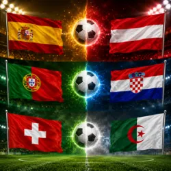 Explore more about Thursday, July 2, 2026 brings another decisive day in the FIFA World Cup knockout stage, with three matches where any mistake could mean elimination. The mix of traditional football powers, technically gifted squads, and well-organized defensive teams promises intense contests with major tactical and emotional significance.

Spain vs. Austria (Los Angeles, USA – 12:00 p.m. local time)
Spain enters as the favorite thanks to its possession-based style, technical quality, and ability to control attacking play. Austria will rely on tactical discipline, high-intensity defending, and quick transitions to try to cause an upset.
How the match could unfold: Spain is expected to dominate possession and create most of the scoring chances, while Austria will likely stay compact, defend deep, and look for opportunities through counterattacks and set pieces.
Prediction: Spain is favored to advance with a victory by one or two goals.

Portugal vs. Croatia (Toronto, Canada – 7:00 p.m. local time)
Portugal arrives with an experienced squad, excellent technical quality, and strong attacking options. Croatia will rely on its talented midfield, tactical organization, and experience in knockout matches to keep the contest balanced.
How the match could unfold: An evenly contested match is expected, with Portugal looking to control possession and apply pressure from the opening minutes, while Croatia will seek to exploit space on the counterattack and make the most of its midfield creativity.
Prediction: Slight edge for Portugal, although the match could easily be decided by a single moment or in the closing stages.

Switzerland vs. Algeria (Vancouver, Canada – 8:00 p.m. local time)
Switzerland comes into the match with a well-organized team, defensive consistency, and strength on set pieces. Algeria will count on pace down the wings, individual skill, and attacking intensity to challenge its opponent.
How the match could unfold: A balanced contest is expected, with Switzerland aiming to control the tempo while Algeria looks to exploit quick counterattacks and any defensive gaps.
Prediction: Slight favoritism for Switzerland because of its greater collective consistency, but the match could be decided by a single key play...