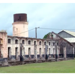 A penal colony in Saint-Laurent-du-Maroni, French Guiana, established in response to prison overcrowding in France, operated from 1852 to 1946. The town of Saint-Laurent-du-Maroni, founded in 1880, mainly housed guards and liberated prisoners. The prison served as a temporary stop for most inmates, with only a few staying long-term. Upon arrival, prisoners were sorted and separated based on behavior and nationality, and some feigned illnesses to plot escapes. Those who remained in Saint-Laurent experienced relatively better treatment, with simpler tasks, freedom within the prison, and improved rations. Notorious camps like Charvein earned the nickname "Camp de la Mort" (camp of death). The entire colonial penal system was abolished in 1946.