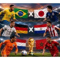 Explore more about 2026 FIFA World Cup knockout stage continues with major clashes:
Monday, June 29, 2026, features three more Round of 32 matches at the 2026 FIFA World Cup. The knockout stage raises the pressure on every team, as any mistake can mean the end of the journey in the tournament.

Brazil vs Japan:
Houston, USA – 12:00 PM local time
Brazil enters as the favorite, relying on its attacking talent, creativity, and experience. Japan will count on tactical discipline, quick passing, and pace on the counterattack.
How the match is expected to unfold: Brazil is expected to control possession and apply pressure from the opening minutes, while Japan will look to exploit spaces left by the Brazilian defense.
Prediction: A Brazilian victory in a competitive match, decided by the South American team